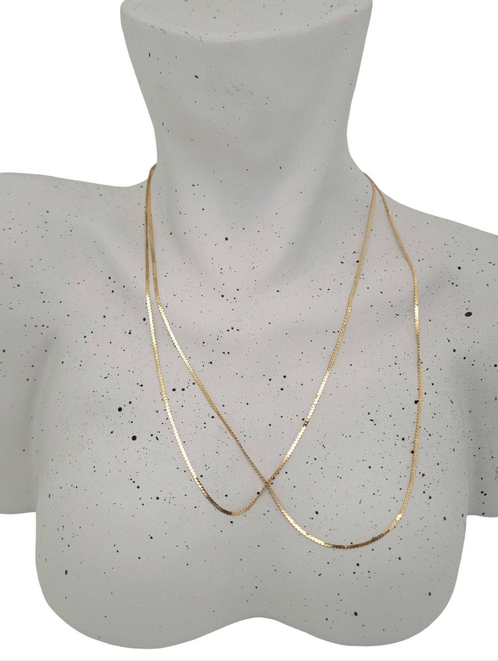 Vintage 14k Gold Extra Long Serpentine ChainNecklace 30.5"